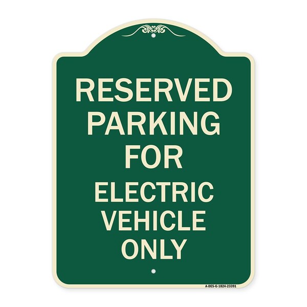 Signmission Parking Reserved for Electric Vehicle Heavy-Gauge Aluminum Sign, 24" x 18", G-1824-23391 A-DES-G-1824-23391 - main